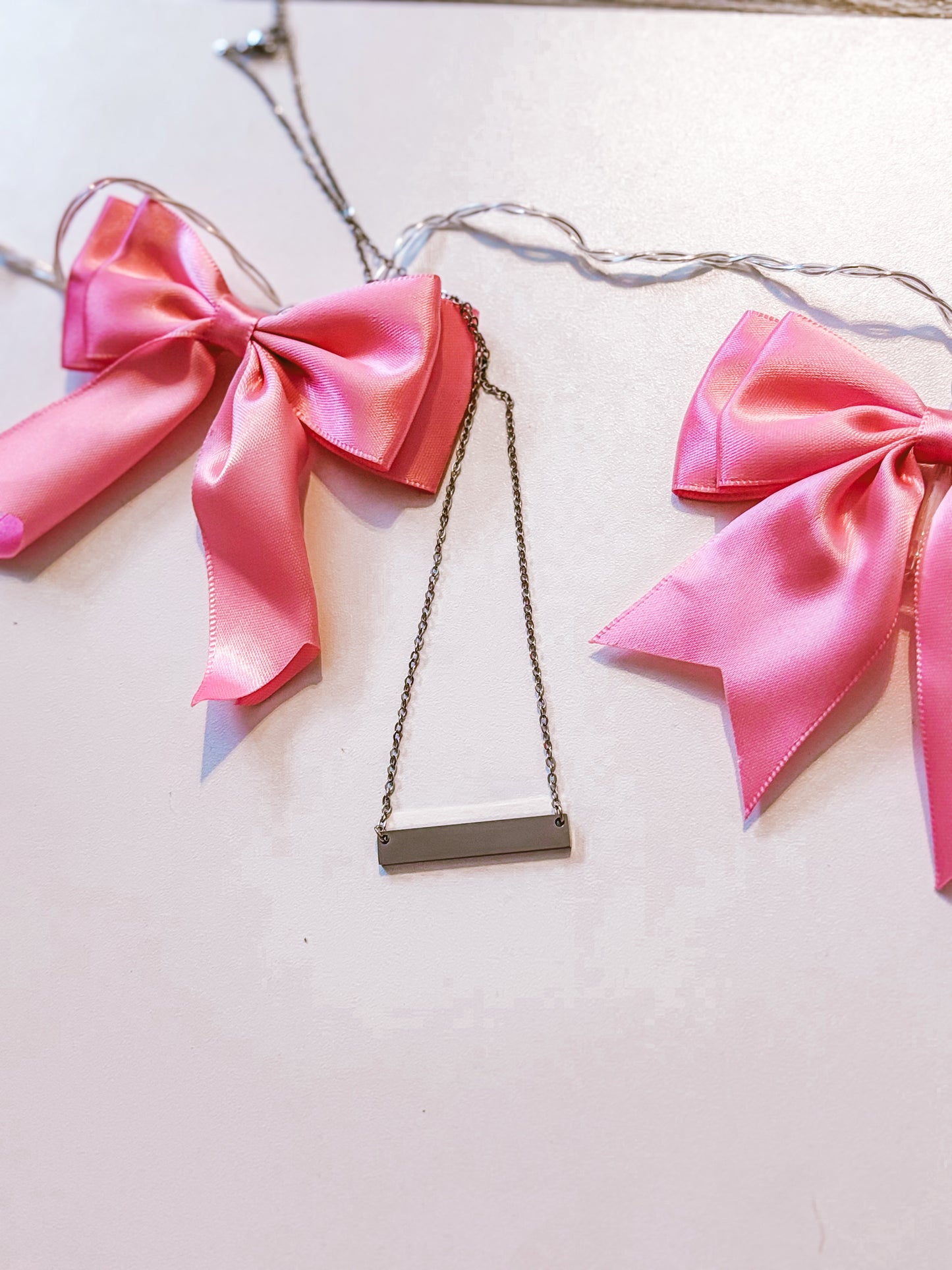 Silver horizontal bar necklace