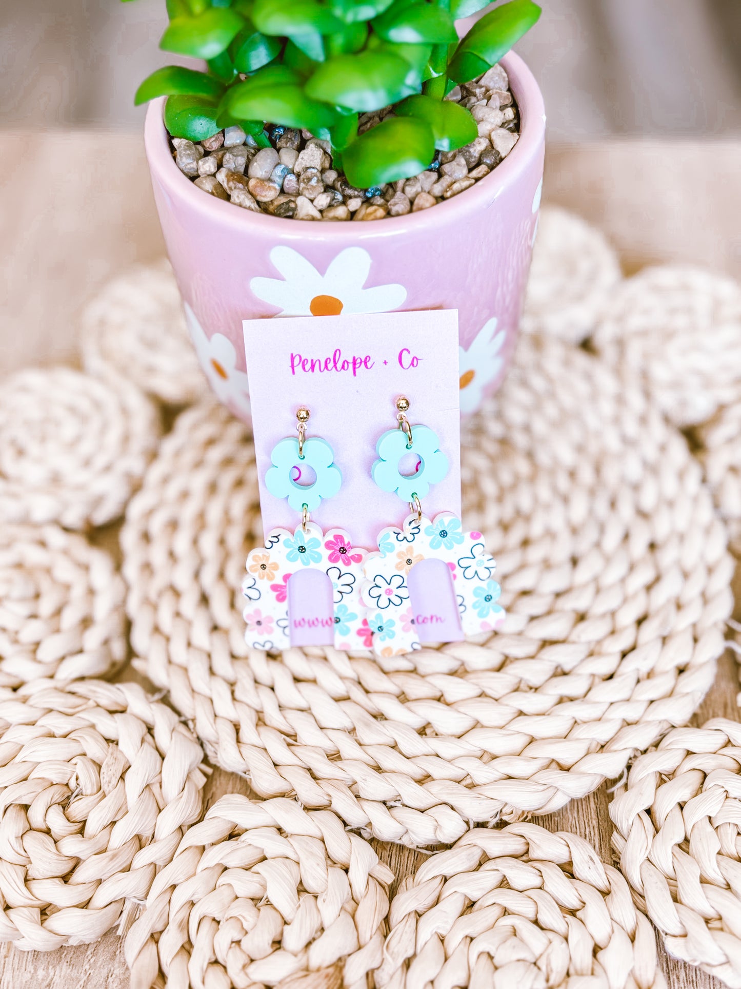 Double flower earrings