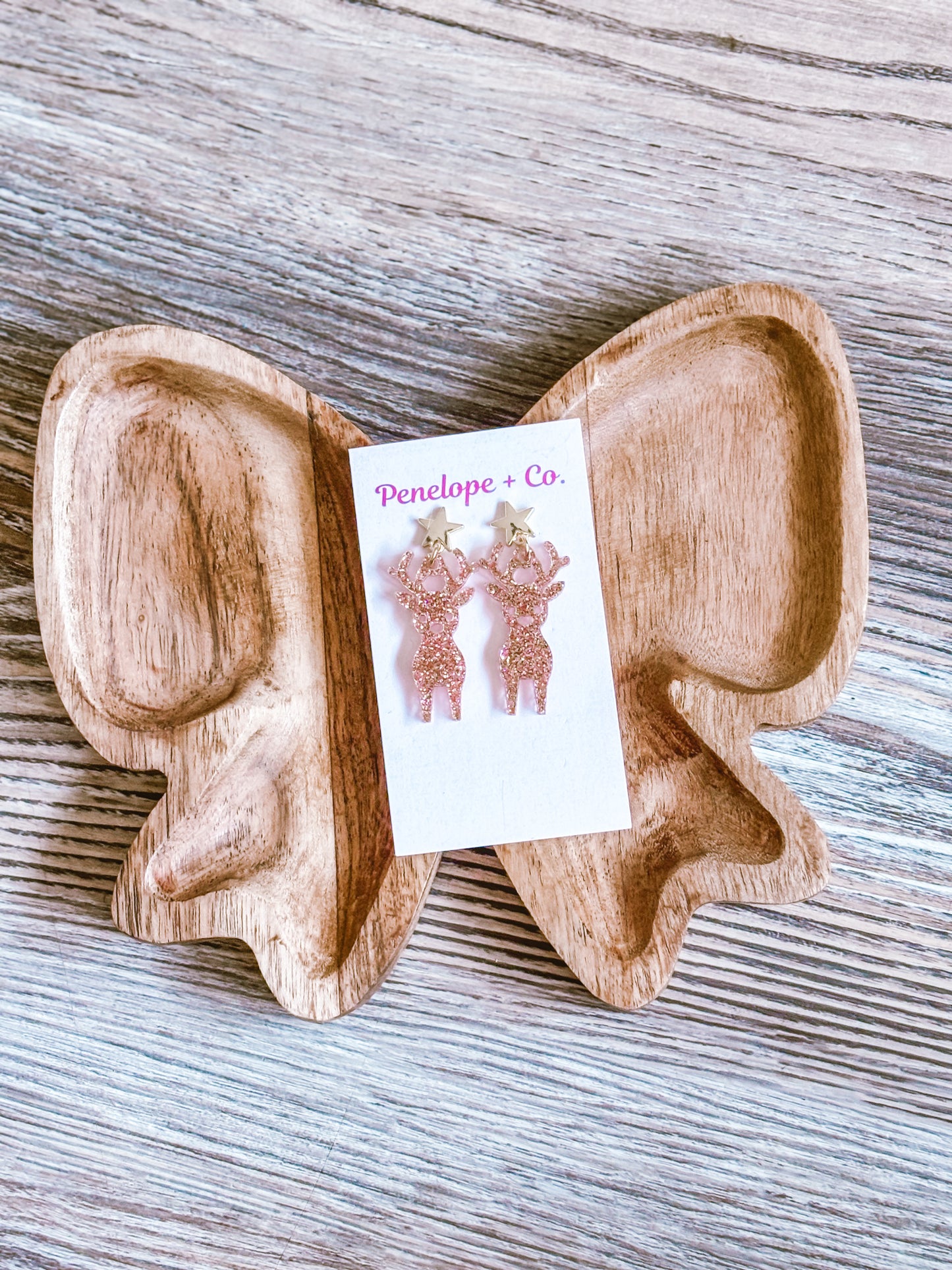 Reindeer glitter earrings