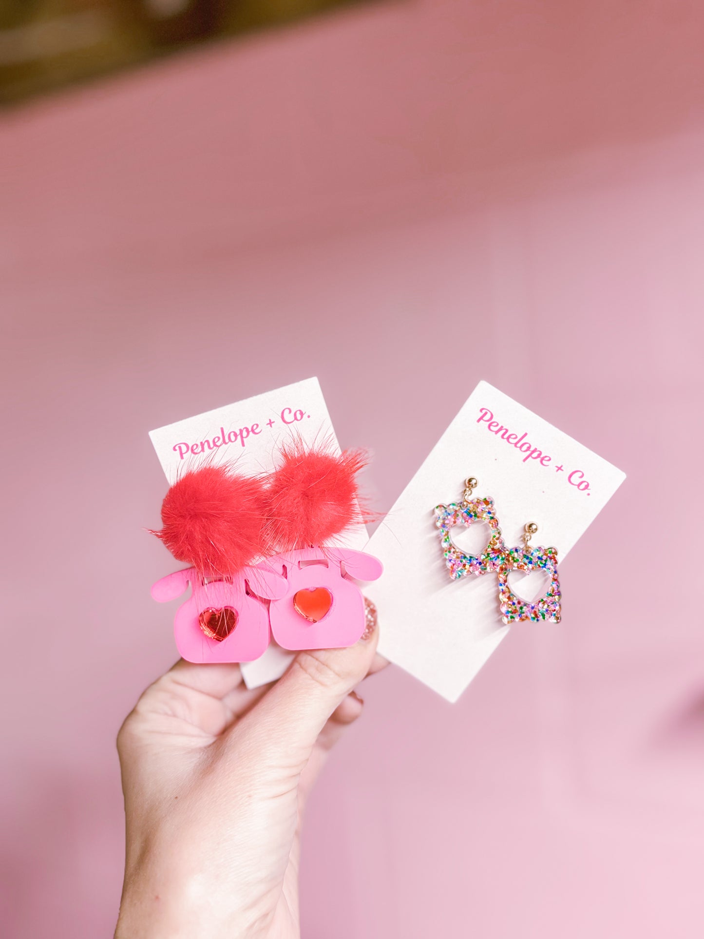 Cupids phone line earrings
