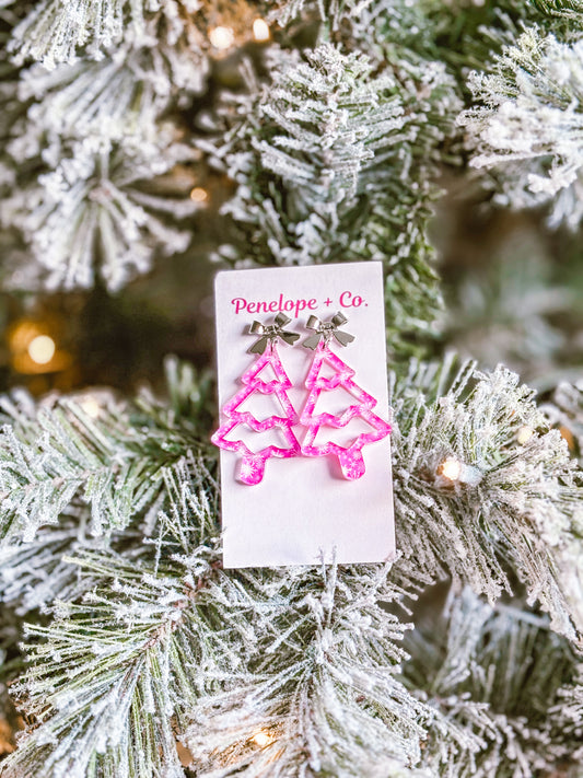 Pink snowflake trees