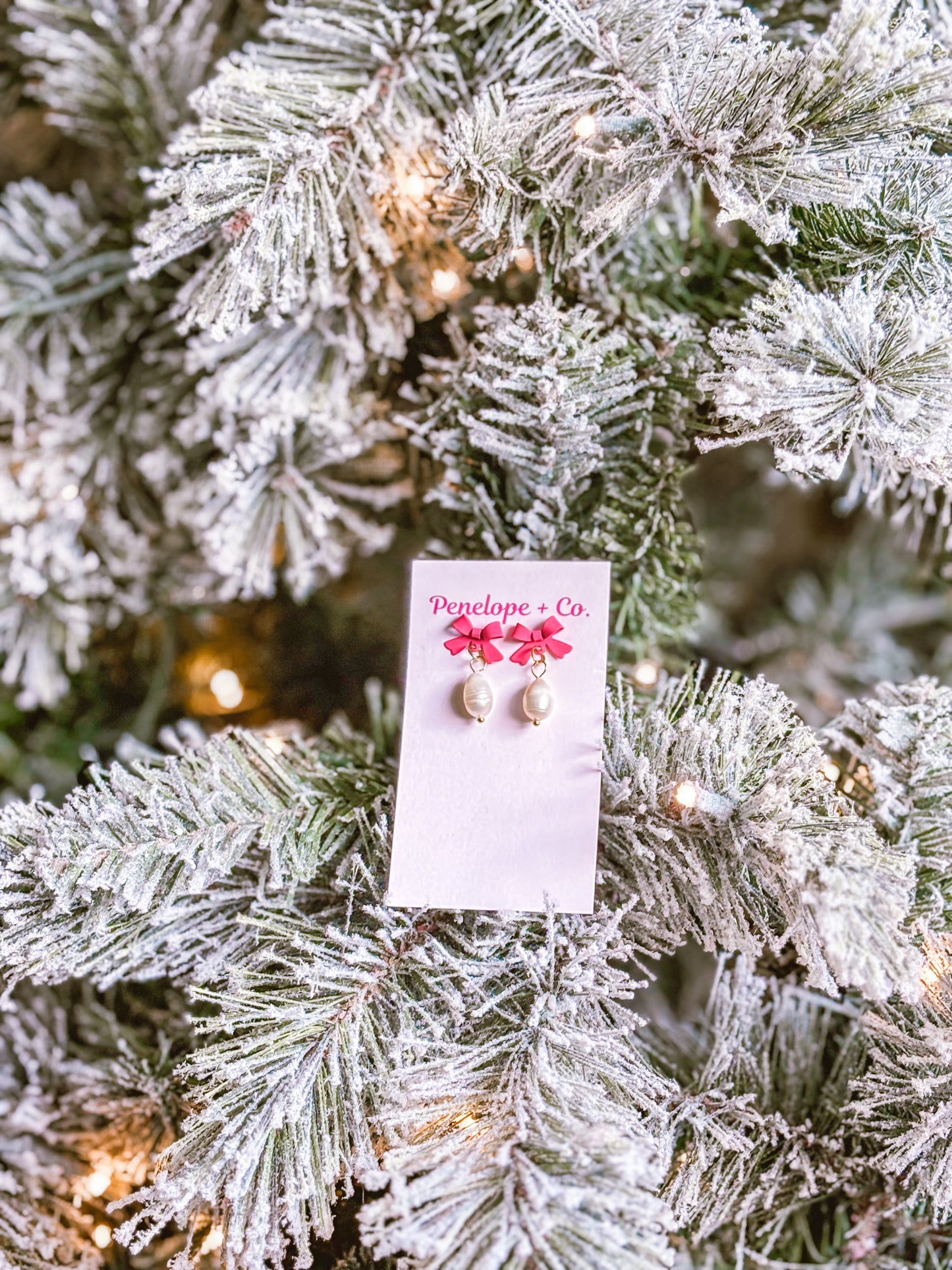 Bows + pearls dangles