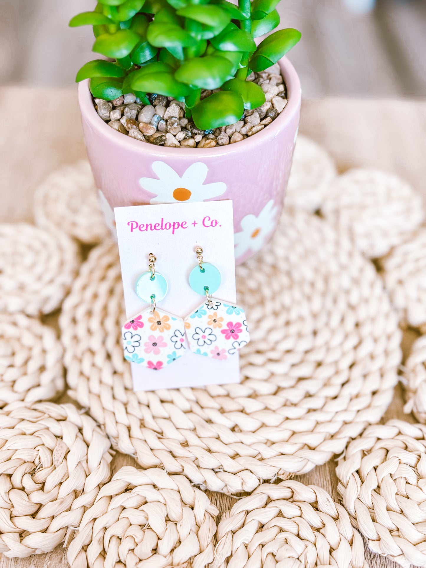 Mint to be floral earrings