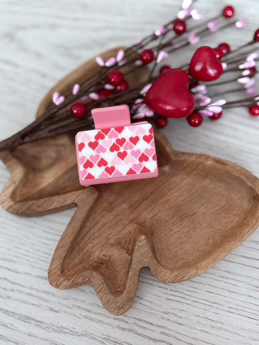 Mini heart claw clip