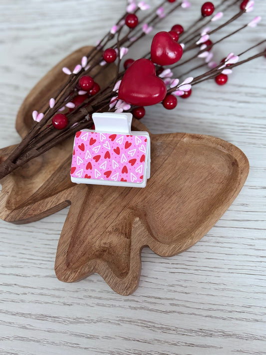 Mini heart claw clips