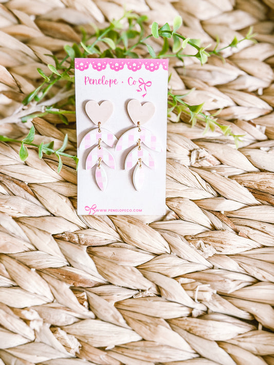 Pink gingham dangles