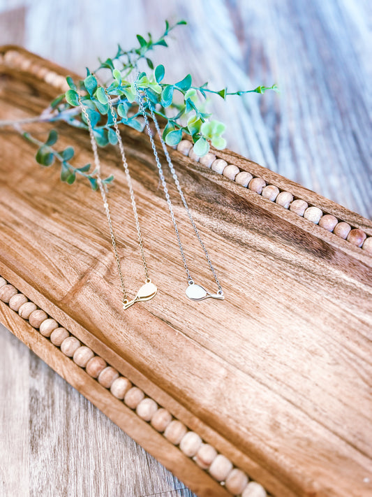 Tennis racket necklace