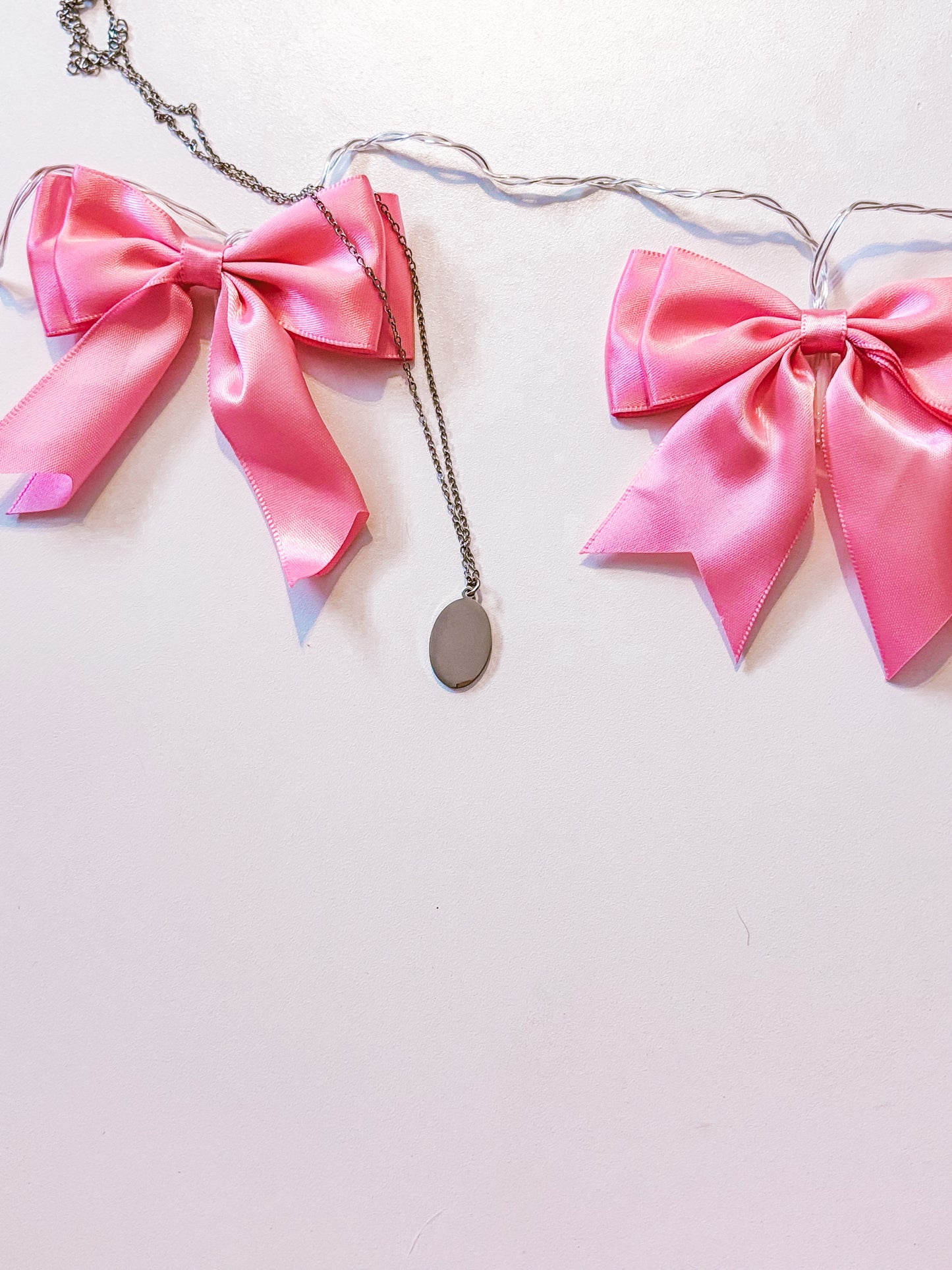 Silver oval (birth flower) necklace